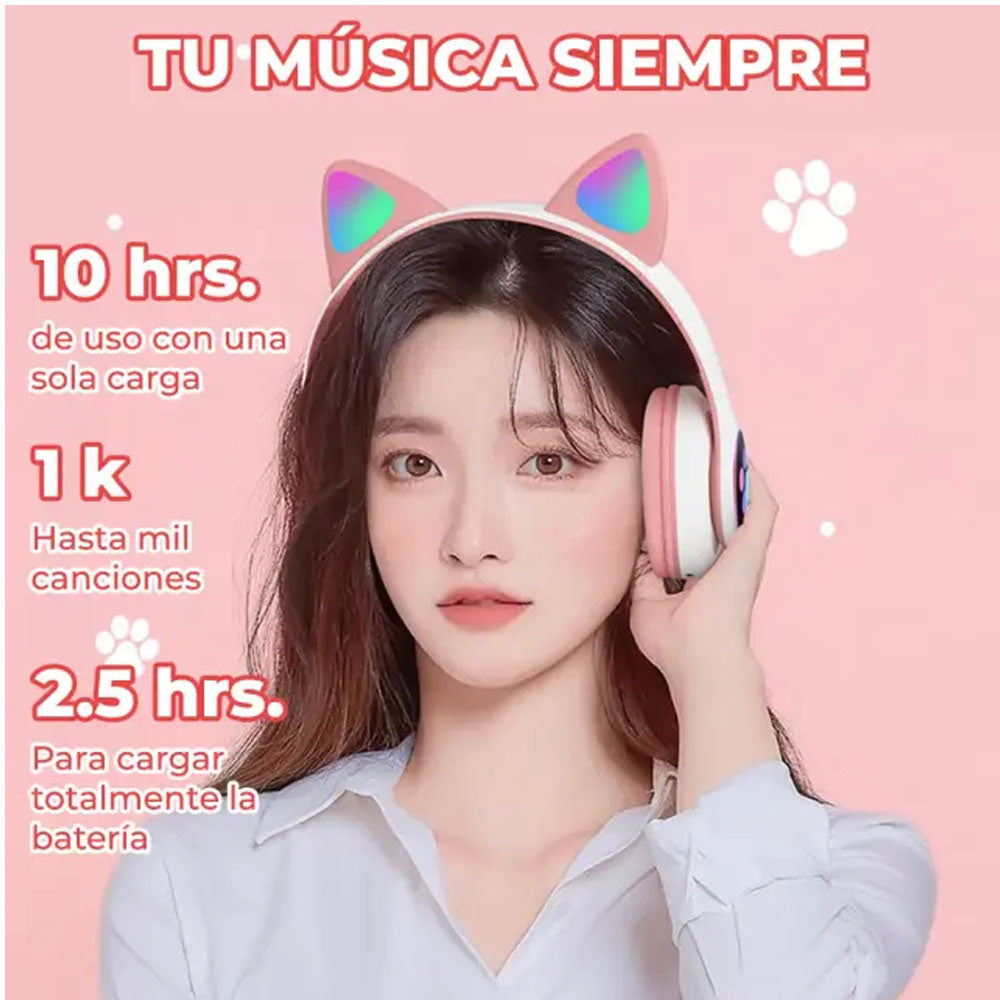 Audifonos de Gato Huella Rosa