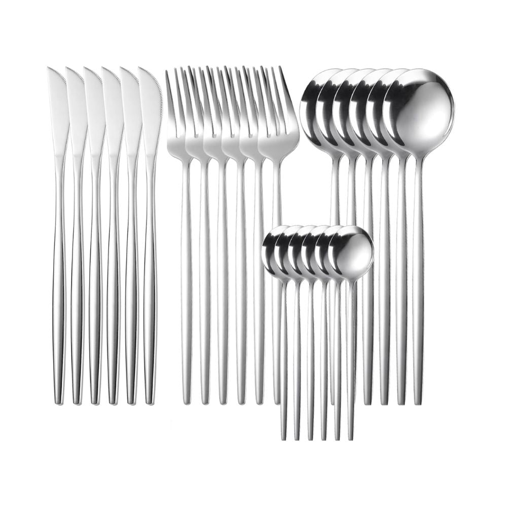 Set de cubiertos 24 pz plata