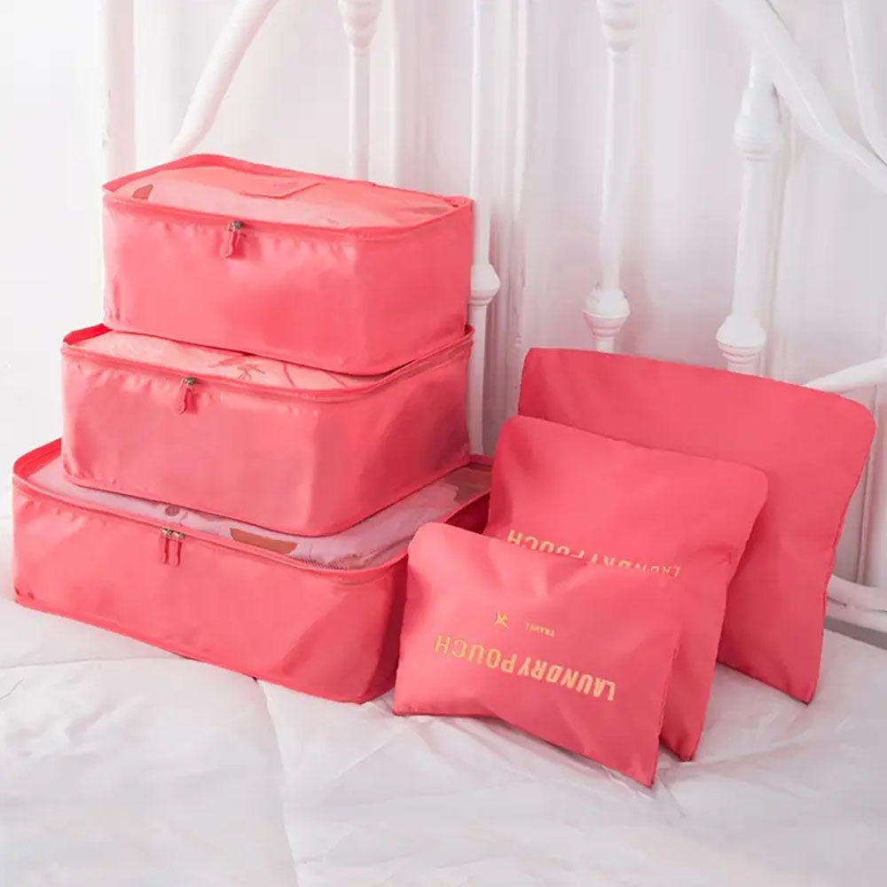 Set de 2 Kit organizador de equipaje 6pzs Multicolor