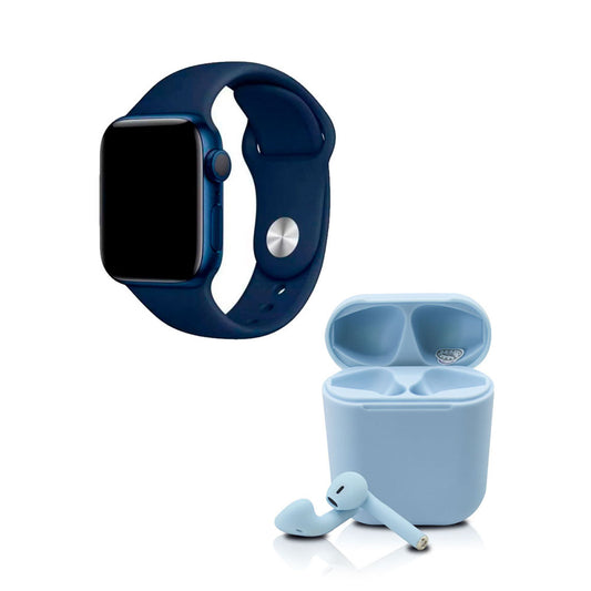Kit smartwatch t500+ twins azul