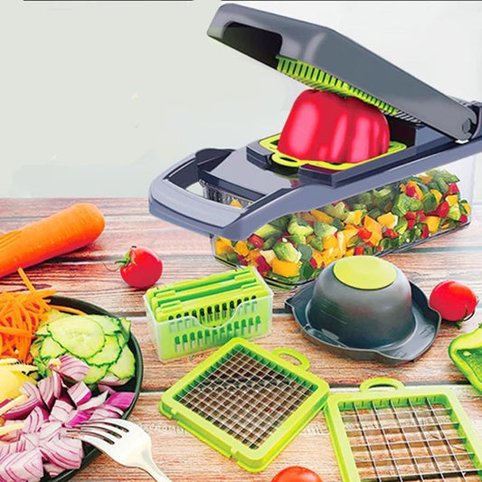 Cortador de verduras multifuncional gris