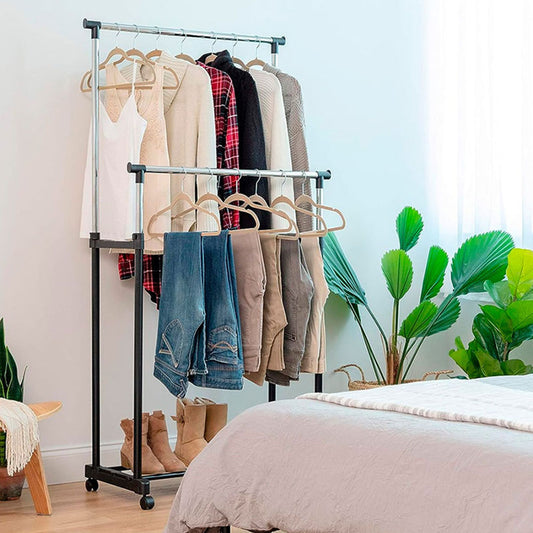 Organizador de Ropa Doble con Ruedas